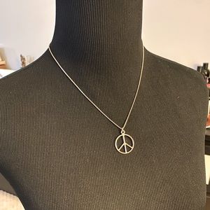 Sterling Peace Sign Necklace